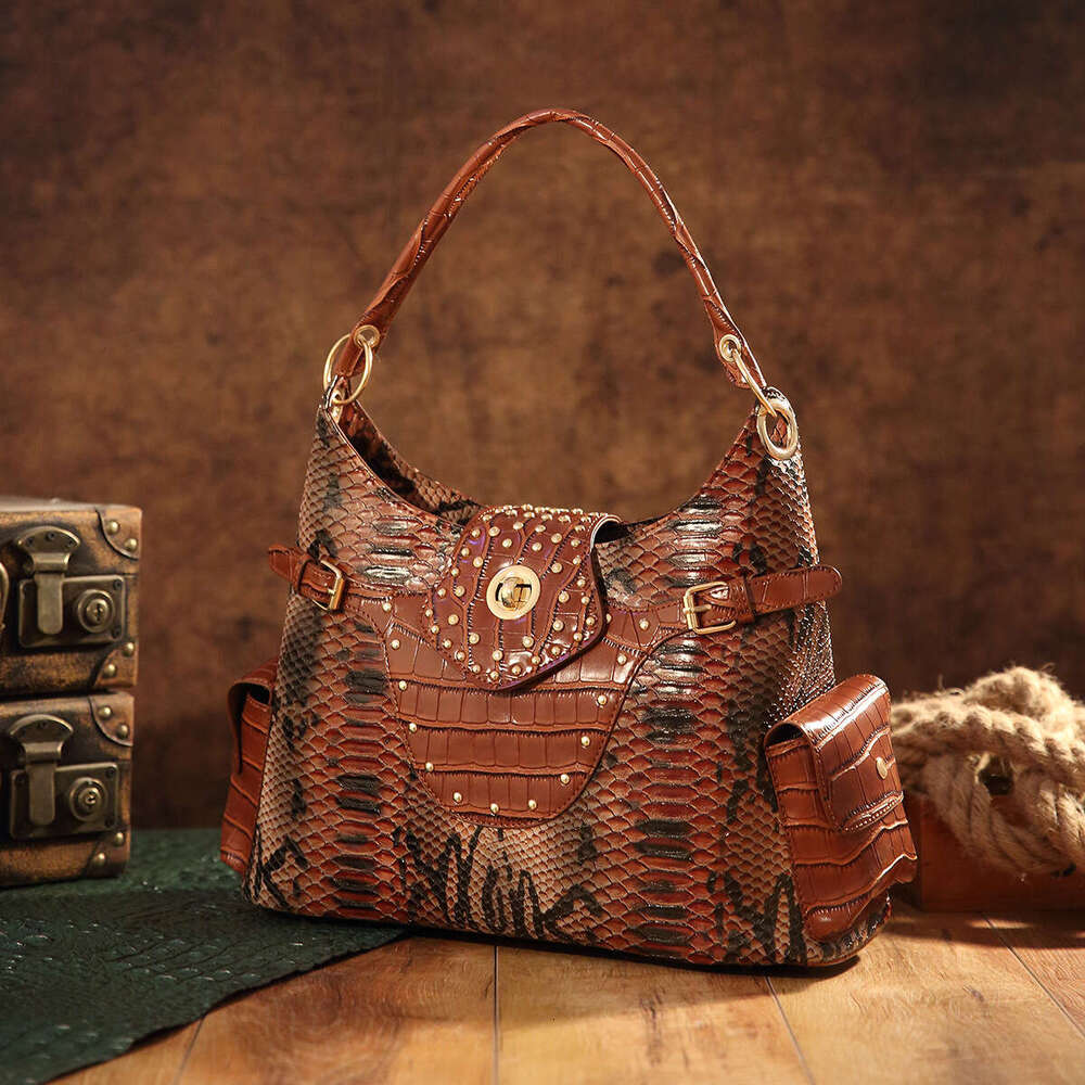 OLOEY New Women's Bag Tote Snake Pattern One Shoulder Handbag TK