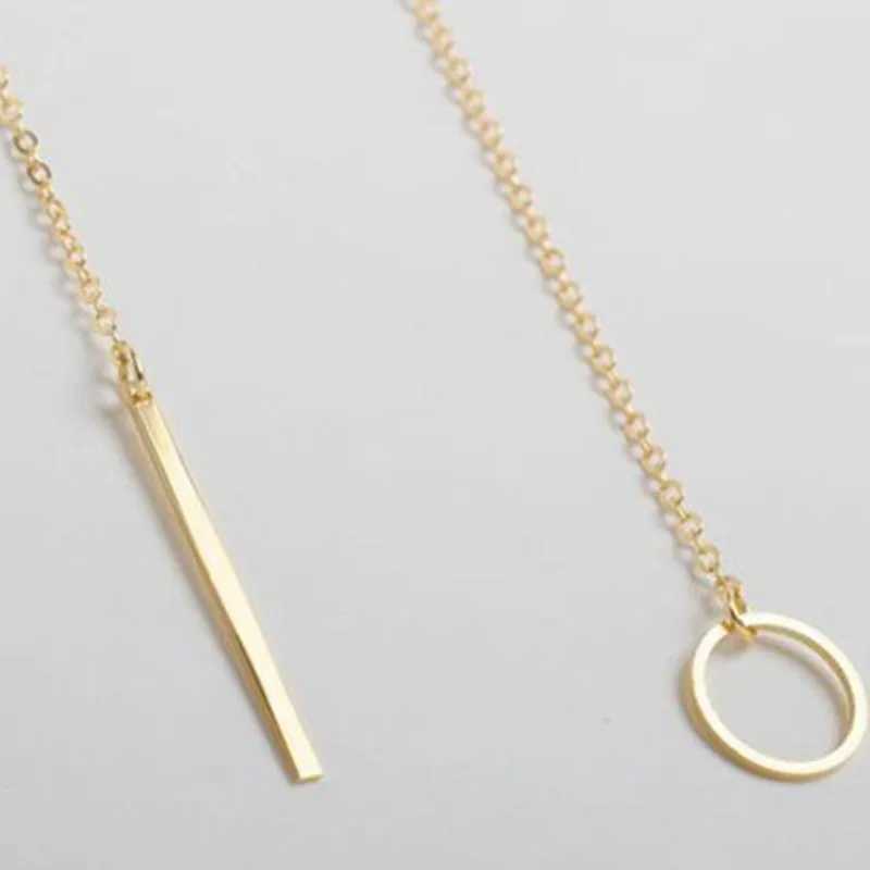 NK547 Punk Jewelry Minimalist Small Dainty Collier Unique Round Bar Pendant Mini Necklace X241106