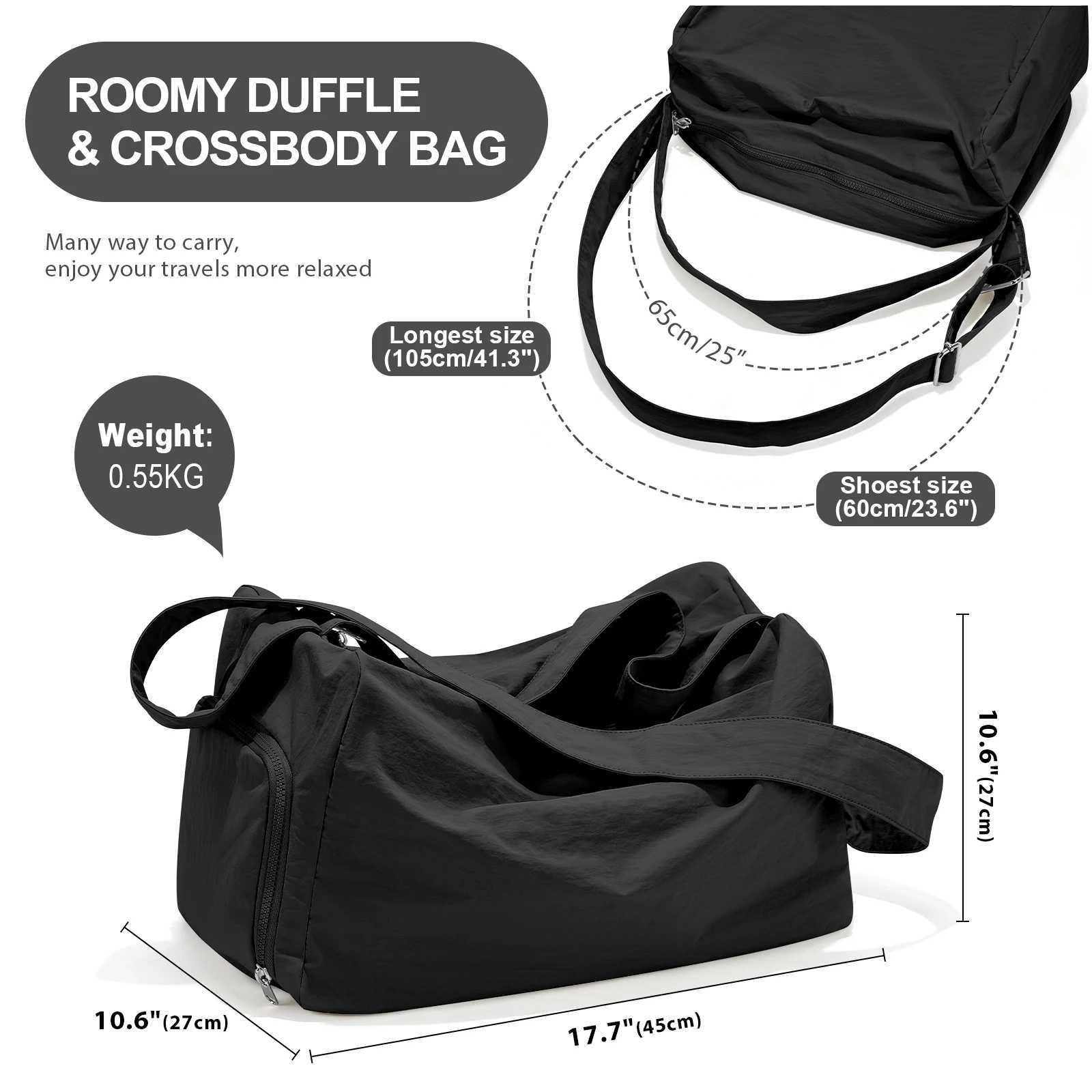 Waterproof swimming fitn bag Sports Yoga bag Womens dry and wet separation lightweight short trip bag washab fabricXJ241106