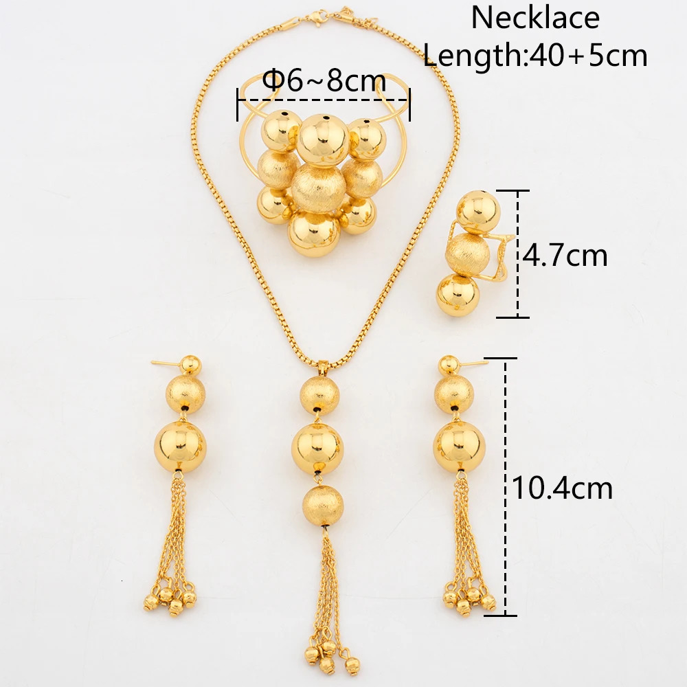 Fashionable womens necklace bracelet earring ring Dubai jewelry set African elegant jewelry set wedding party gift 241106