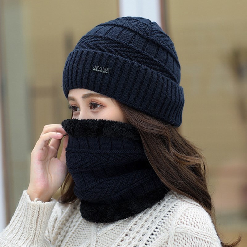 High quality design, men and women Autumn Winter Elastic Round Top Knitted for with Plush and Warm Hat, Neutral Cover Neck Hat