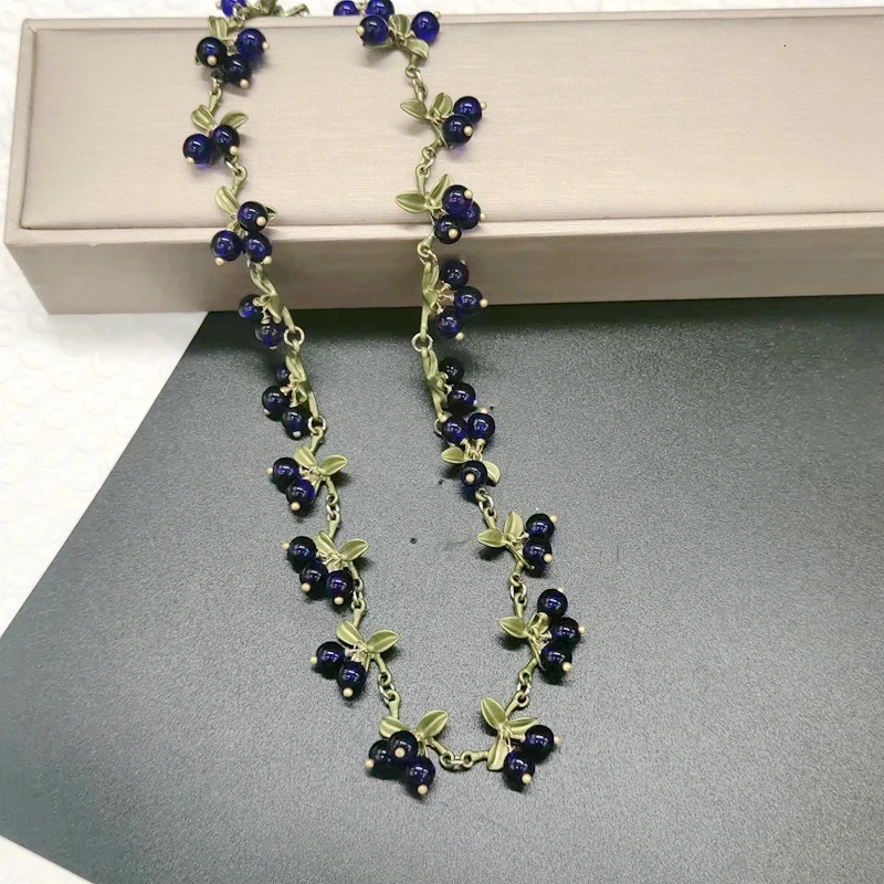 Vintage Forest Plant Series Bracelet Leaves Pearl Beads Multi Color Bracelet Necklace Earring Set Women 241106