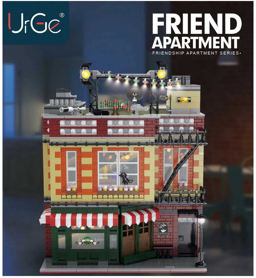 Blocks MOC-34463 Creative Expert Friends Apartment Modular Building Blocks Street View City Architecture Models Sets Kid Toys Boy GiftsY241106VMRF