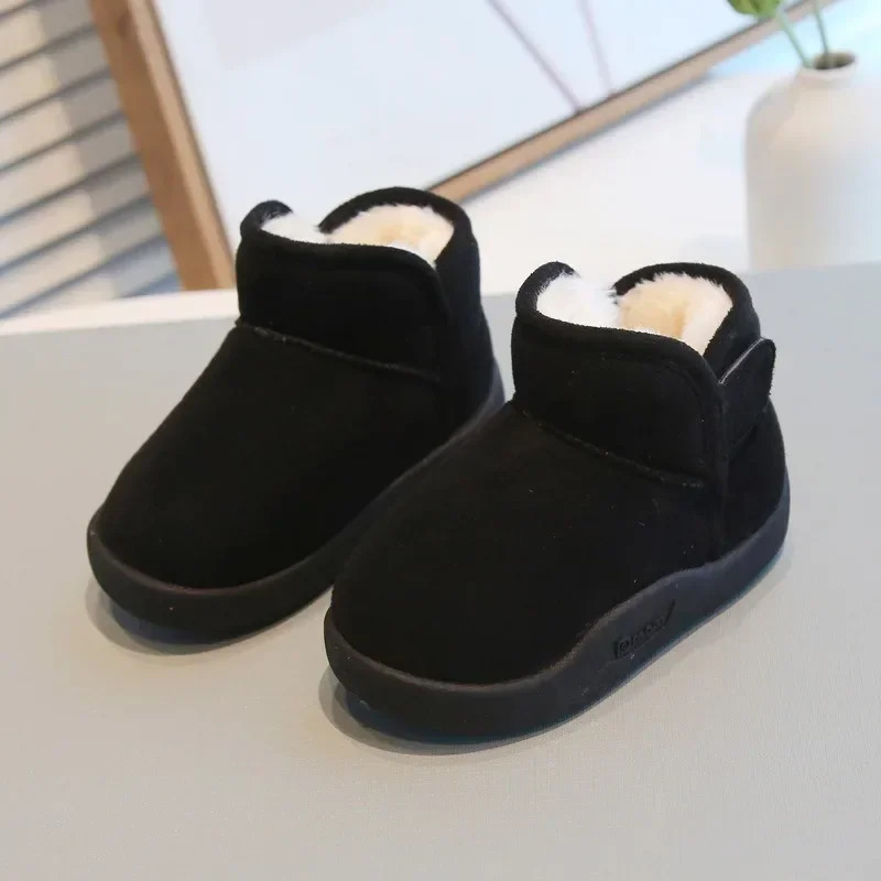 Baby girl boy snow boots childrens winter boots outdoor plush cotton padded shoes soft soled anti slip baby shoes 241106