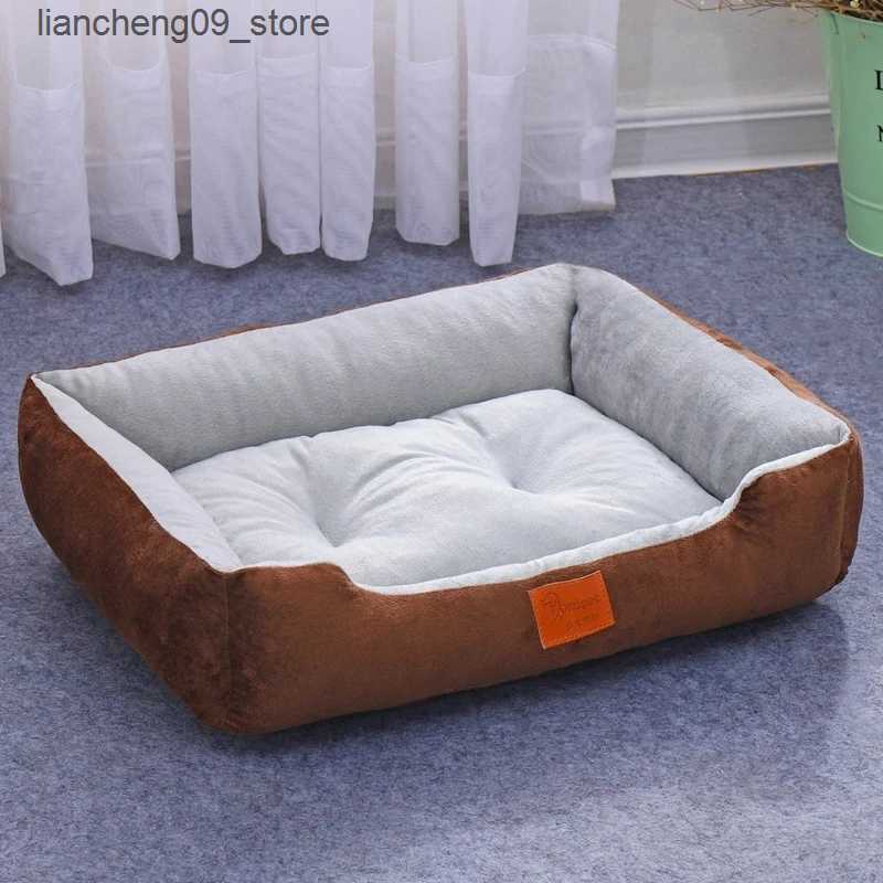 kennels pens Pet large dog bed warm house candy colored square nest small to medium-sized large dog cat small dog large dog basket L240910