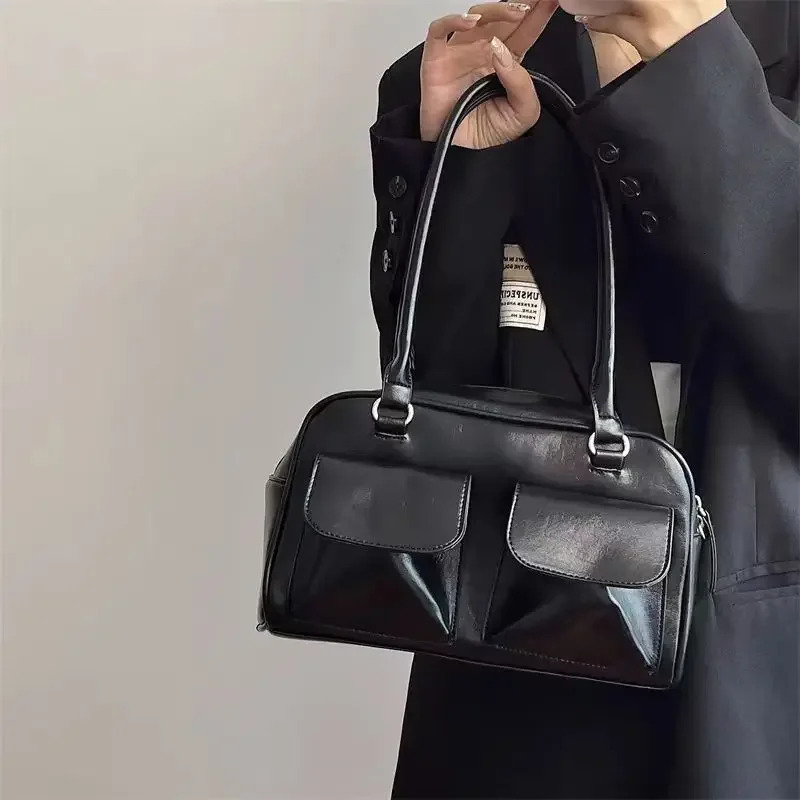Retro Simple PU Leather Fashion Designer Versatile Handbag