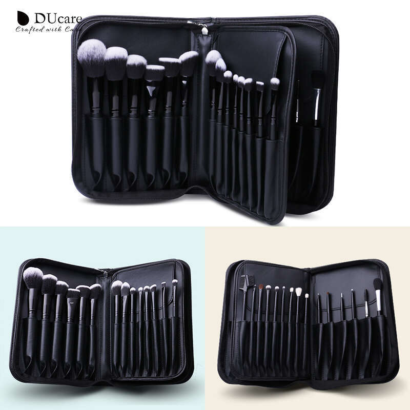 Ducare 27Pcs Brush Set Professional Cosmetics Blushes Foundation Eyeshadow Eyelash Beauty Make Up Tool With Makeup Bag