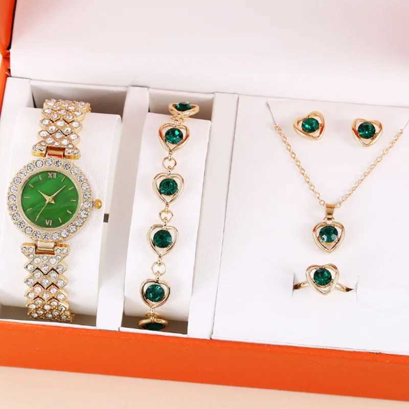 5-piece quartz watch set luxury rhinestone analog watch for women quartz bracelet set clock gift for Reloj Mujer X241106