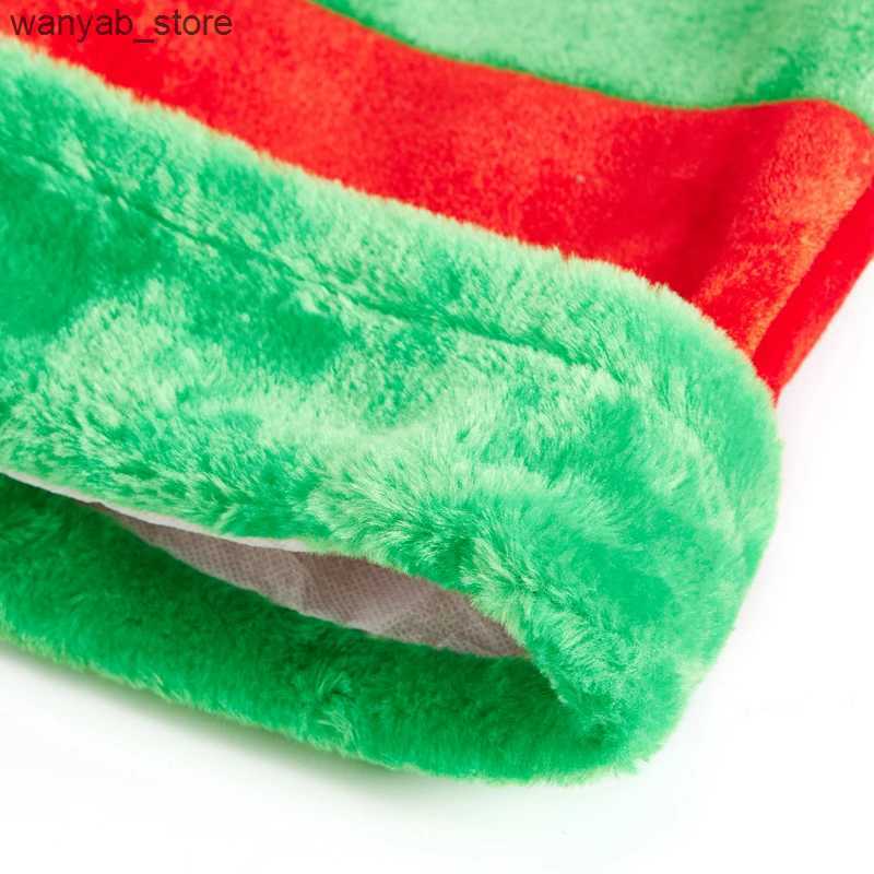 Wide Brim Hats Bucket Hats Christmas Elf Hat Extra Long Holiday Hat Striped Santa Cap Costume Accessories for Men Women L240910