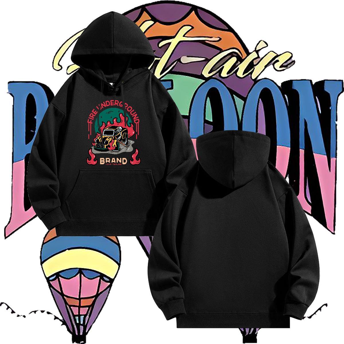 DIY Men Hoodie Home Outdoor Comfortable Men Tops Hoodie Breathable Long Sleeve Skull Top Hoodie Thick Plush