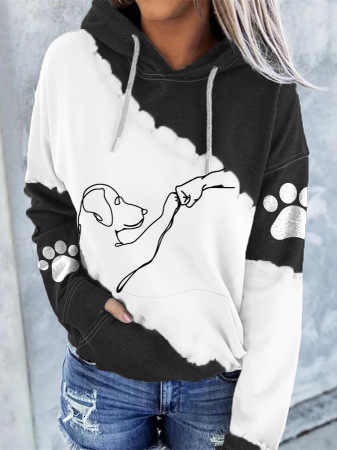 Designer's new women's autumn and winter fashion loose 3D digital printed hooded sweater fashion hoodie trend long sleeved oversized T-shirt