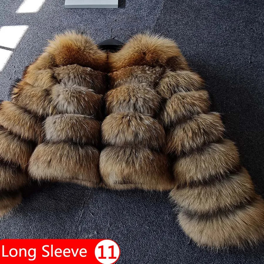 Maomaokong 2024 Natural Real Fox Fur Coat Women Winter Warm Fur Jacket Detachable Long Sleeves Female Vest Furry Coats 241106