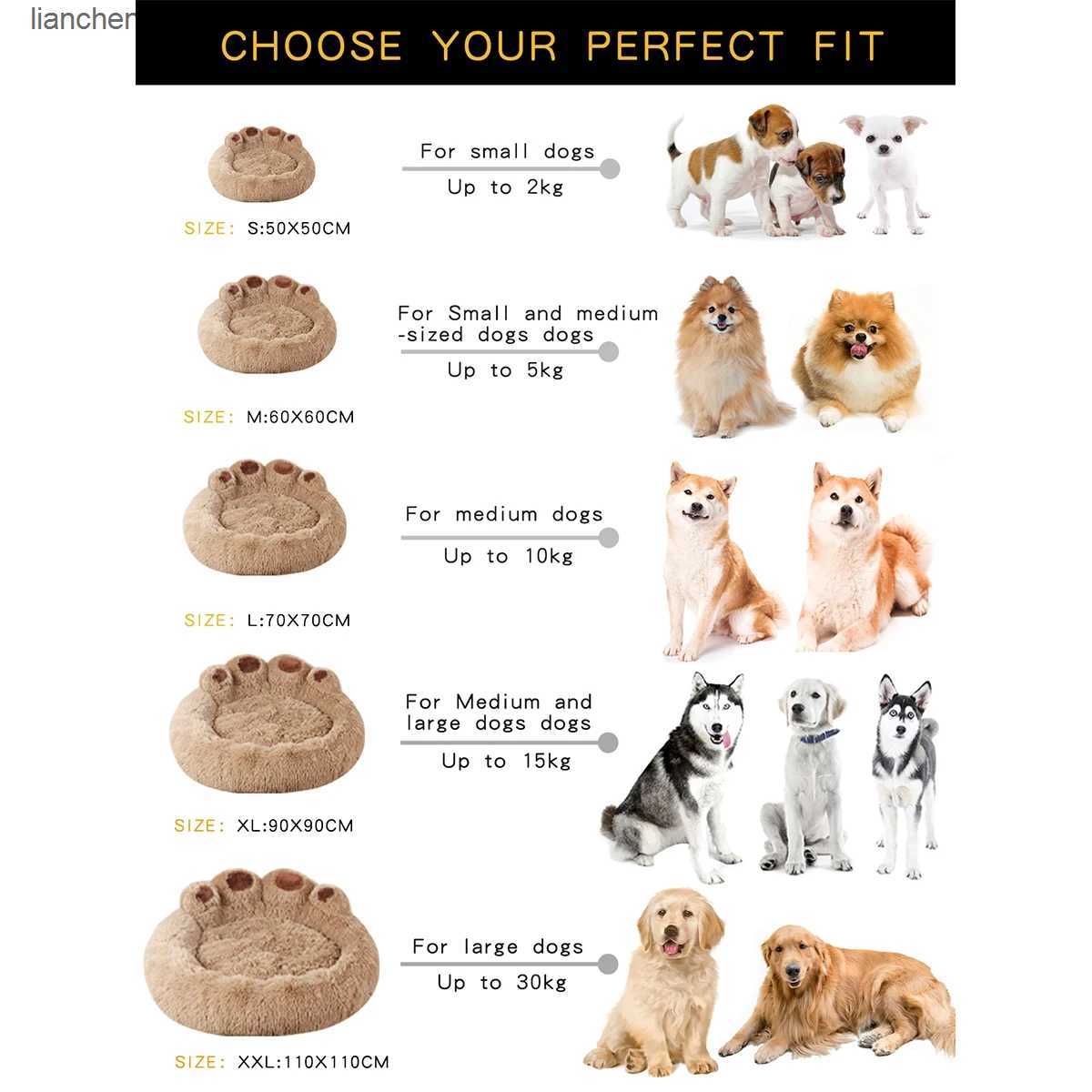 kennels pens Dog bed cat pet sofa cute bear paw shape comfortable and cozy pet sleeping bed suitable for small medium and large soft fluffy pads dog b