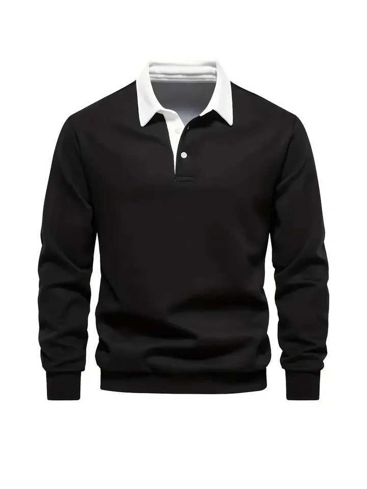 Mens casual solid color long sved shirt used for outdoor sports in spring and autumn outdoor strt daily collar long sved W241106
