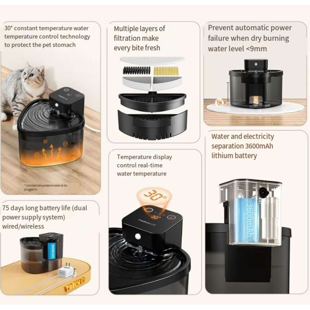 Exploring Pet Smart Cat Water Dispenser: No Power in Summer, Automatic Heating in Winter, Loop Sensing Active Water Dispenser