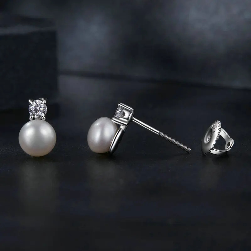 U 0.1CT Mini Pearl Stud Earrings Natural Freshwater Drop Earrings Laboratory Diamond 925 Pure Silver Jewelry Gift 241106