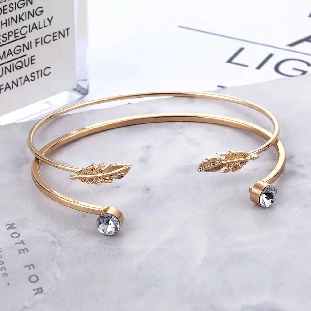 IPARAM Retro Gold Poetic Crystal Alloy Bracelet Set Used for Arrow Feather Moon Bonn Bracelets X241106