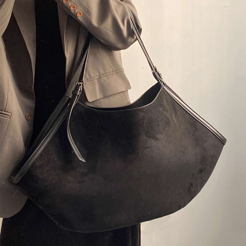 LITTLETON Faux Suede Vintage Large Capacity Underarm Designer Women Shoulder Bags Big Handbags Trend Fall&winter Shopper Bag 2024