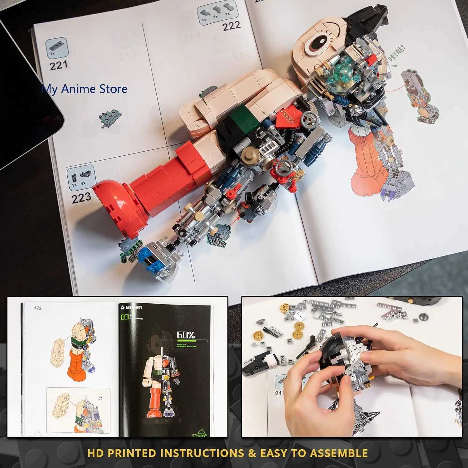 Blocks Pantasy Astro Boy toy building block kit a collectible building and display model for home or office use. Anmine building block toy childrens g