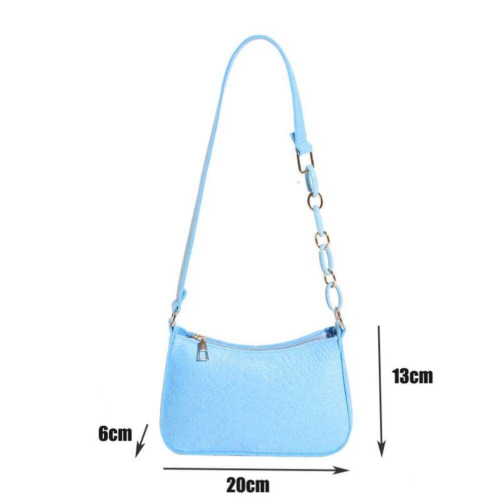 Designer Bag Fashion Felt Cloth Pattern Shoulder Bags For Women Small Handle Underarm Bag Clutch Luxury Solid Color Female Handbag With Purse