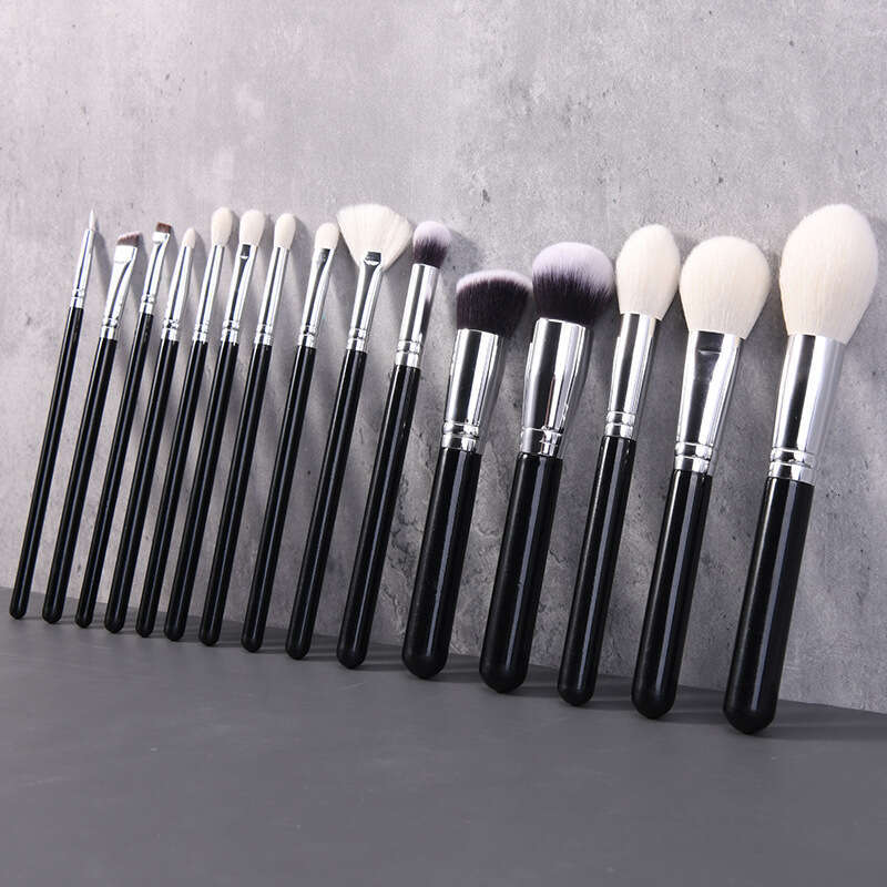 15Pcs/Set Makeup Brushes Private Black Soft Goat Hair High Quality Foundation Brush Powder Eyeshadow Cosmetics Tools