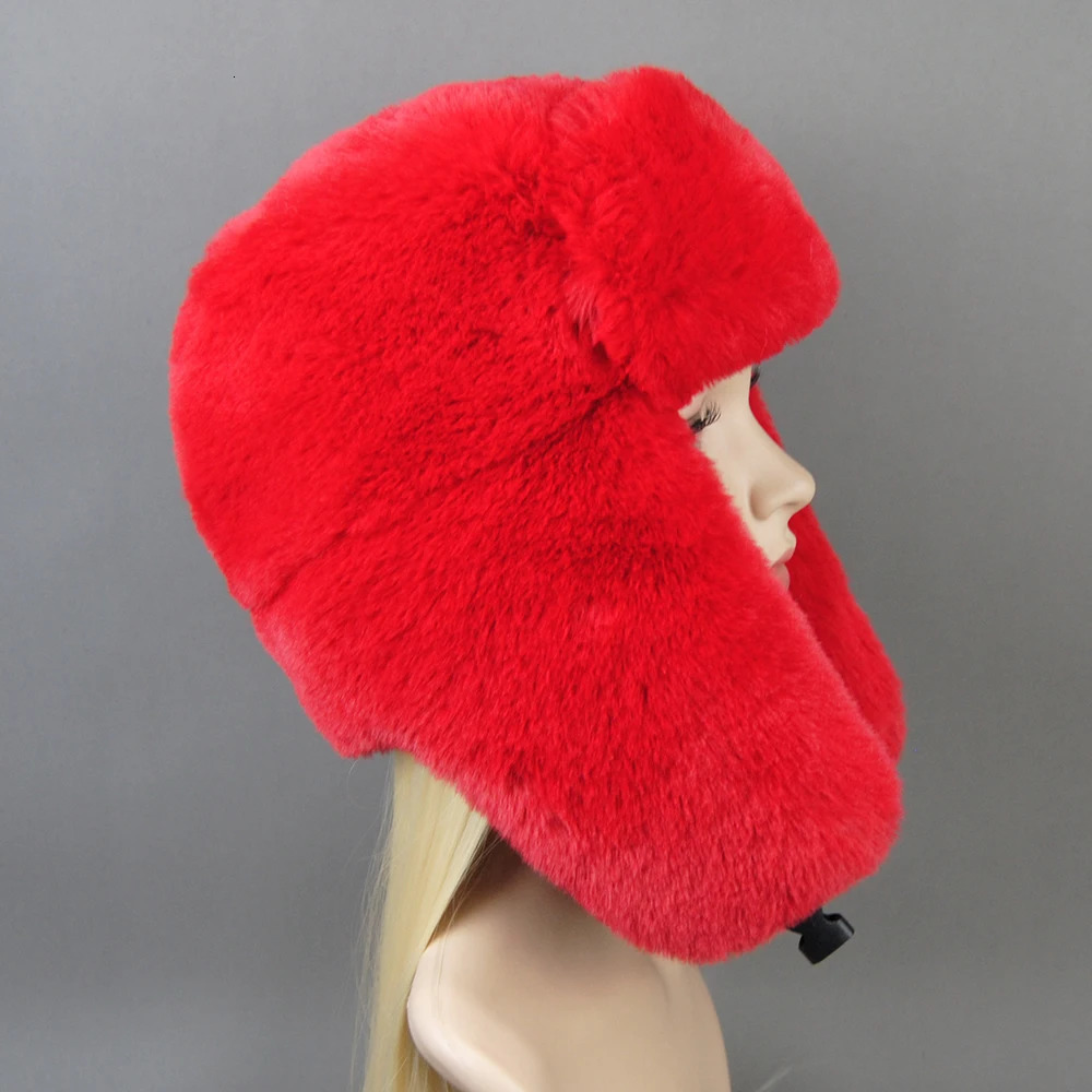 Womens bomber hat pilot cavalry hat mens artificial cashmere hat Russian Ushanka earmuffs winter ski hat 241106