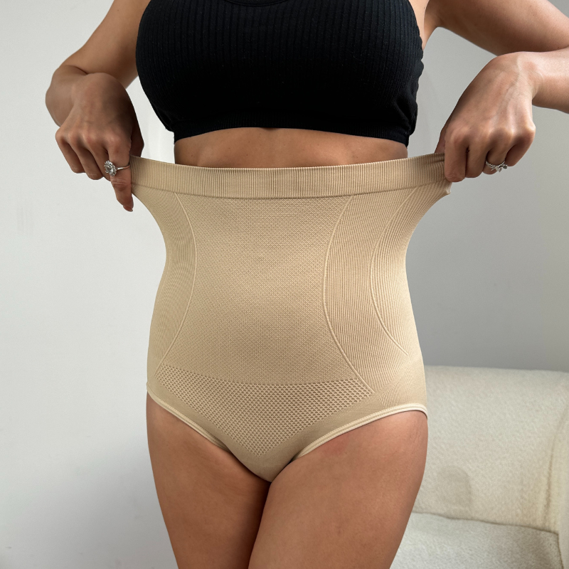 shapewear for women good quality Solid color seamless high waisted and high elasticity shaping sports shorts abdominal compression, shaping effect-K41