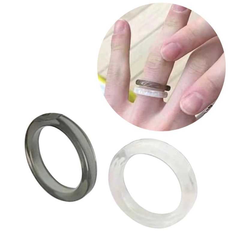 2pcs resin ring mini aesthetic acrylic ring text cute girl stackable ring declaration jewelry decoration ring gift X241106