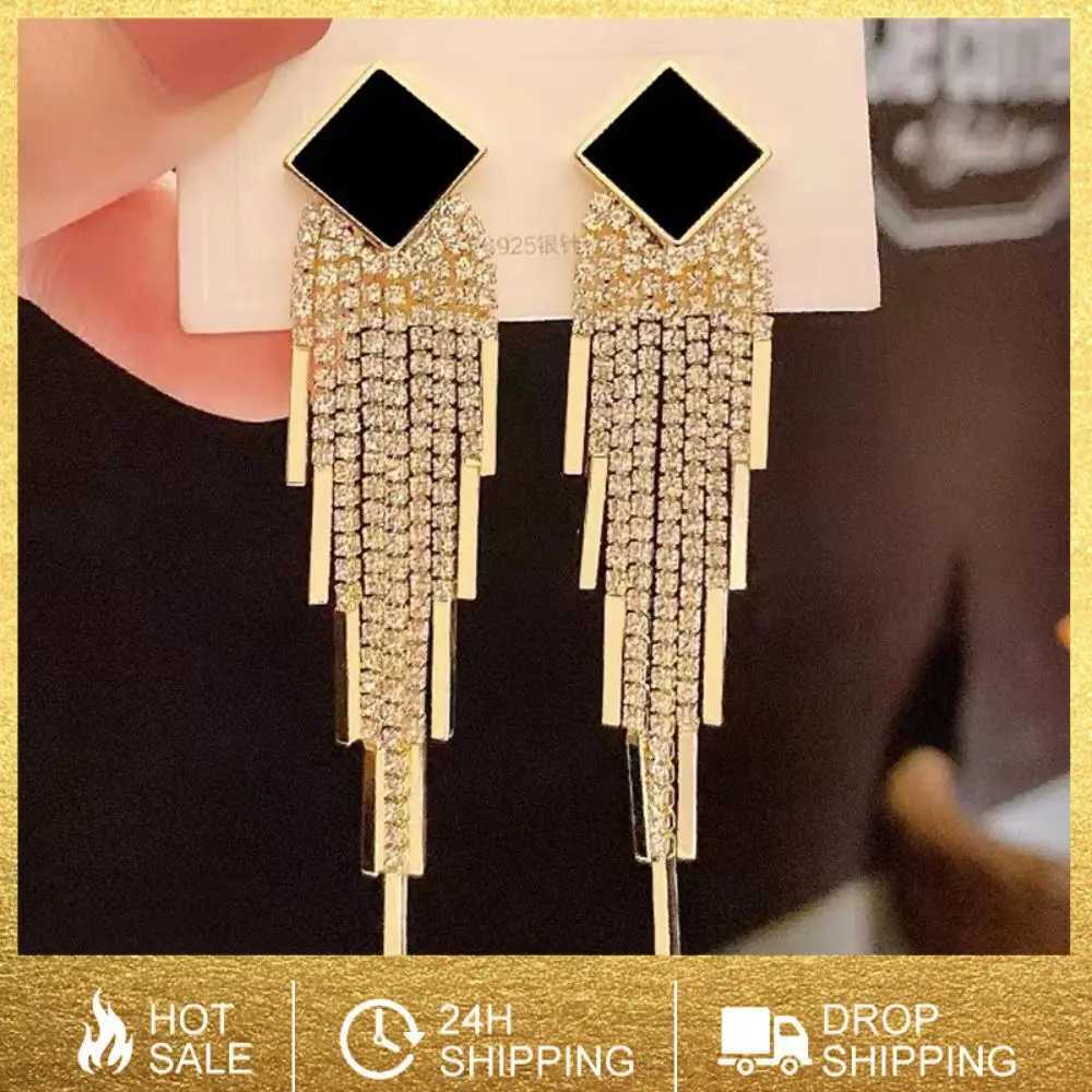 Luxury rhinestone punk bridal punk fashionable earrings party personalized jewelry gift earrings X241106