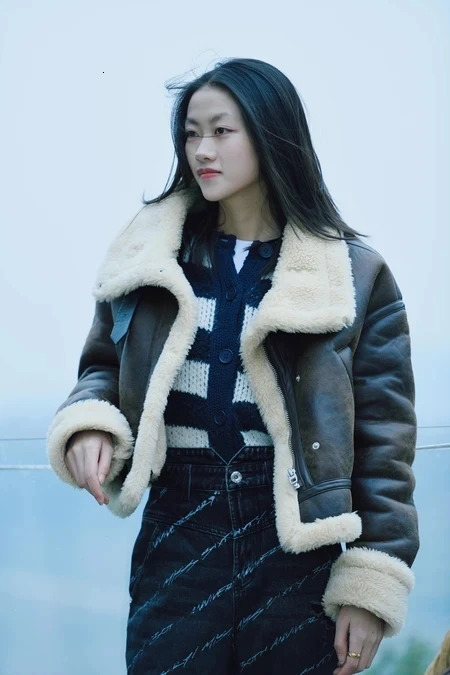 RARF 2024 Autumn Winter Women Faux Lamb Fur Short Jacket Vintage Female Moto Biker Zipper Thick Warm Coat Fleece Outwear 241106
