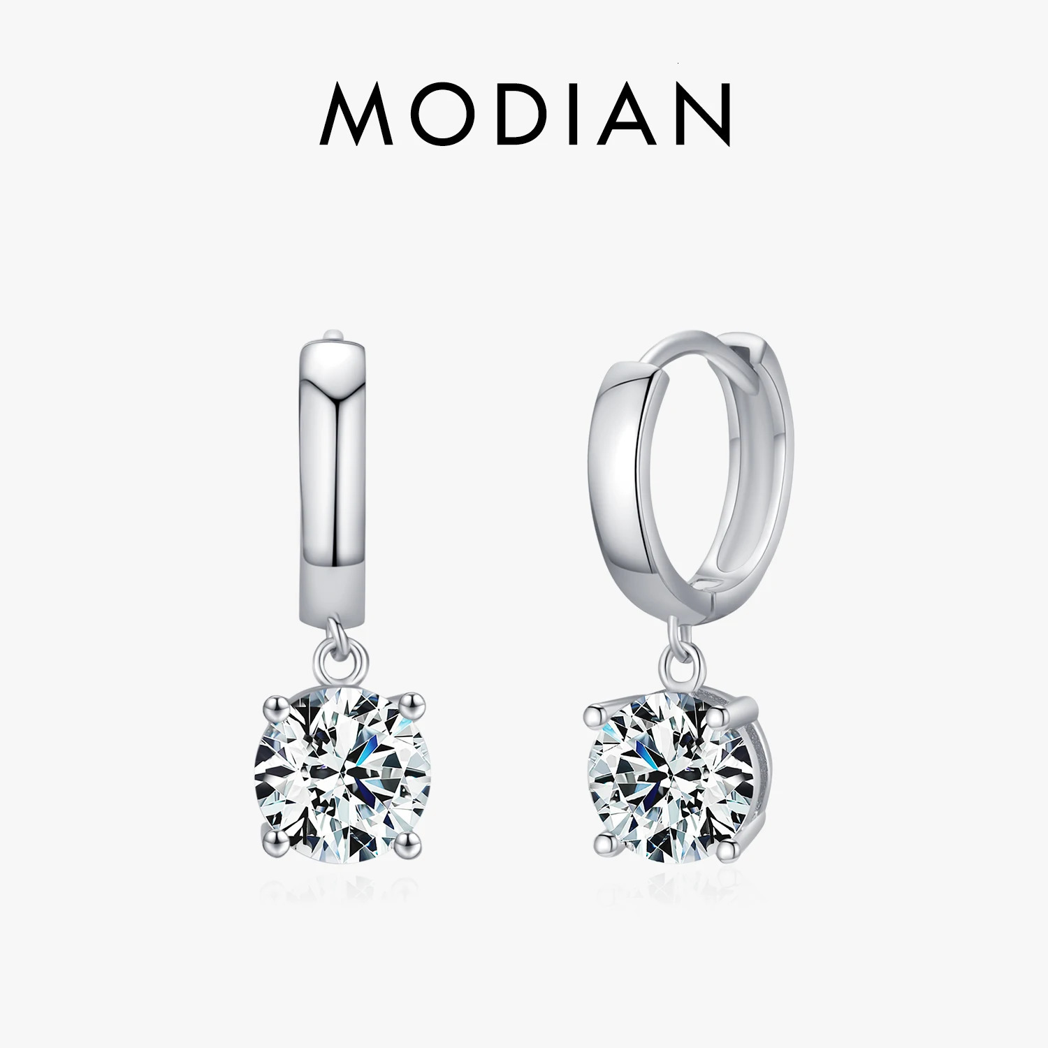 MODIAN 1.0CT D Colored Silica Ring Earrings Laboratory Creates Diamond 925 Pure Silver Wedding Exquisite Jewelry Gifts for Women 241106