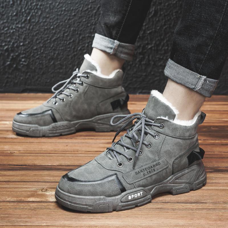 2025 New Winter Fashion Plush Cotton Men's Shoes Designer Warm And Anti Slip Platform Boots Outdoor Leisure Sports Shoes Botas Masco