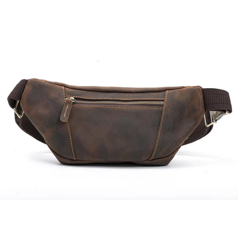 genuine leather waist bag mens waist bag fashionable bag waist belt bag mens Fanny bag mens belt bag241106