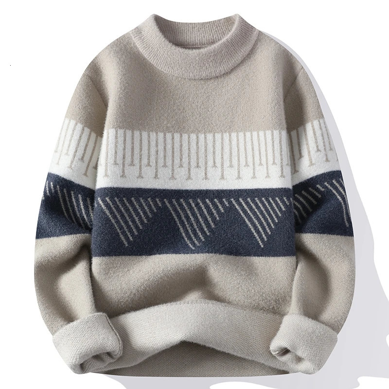 Fall Mens Christmas Cashmere Sweater O Neck Men Tops Quality Male Pullover Sweaters Thick Warm Pull Homme 241106