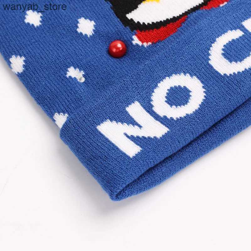 Wide Brim Hats Bucket Hats Cute Penguin Christmas Hat Light Up 6 Led Flashing Winter Warm Knitted Cap Christmas Gift For Xmas New Year Party Decoratio