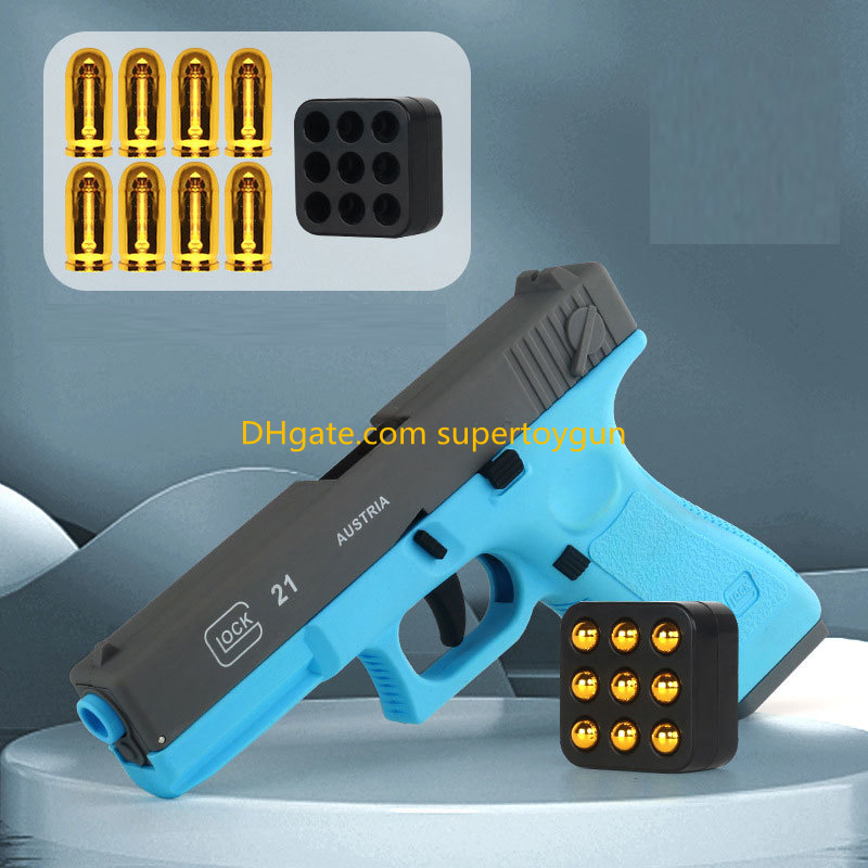 G17/G21 Pistol Soft Bullet Toy Gun Manual Shell Ejection Blaster Launcher Child Model Boys Birthday Gifts Outdoor CS Pubg Games Foam Dart