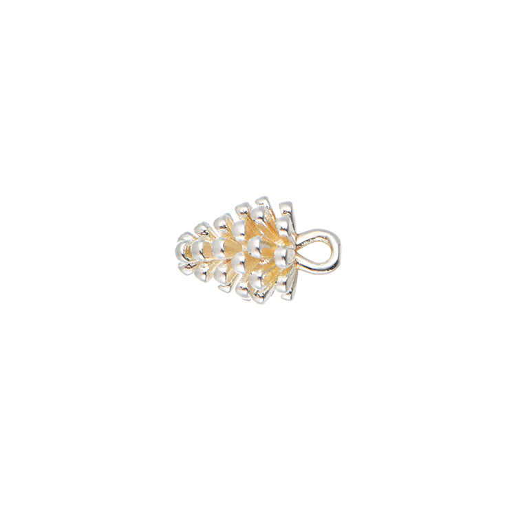 Elegant Bronze Pinecone Pendant with Authentic Gold Electroplating Gold in packs of 100