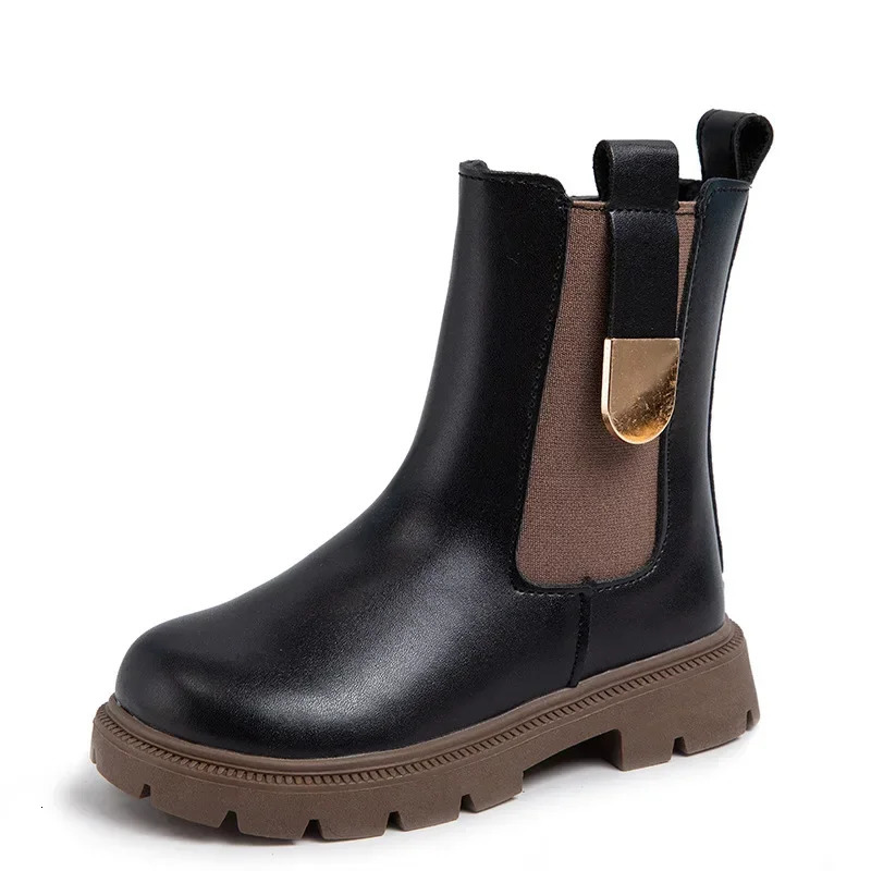 Winter Girls Boots Kids Shoes Girl Fall Fashion Chelsea Boots British Child Winter Warm Waterproof Boy Ankle Boots Size27-37 241106
