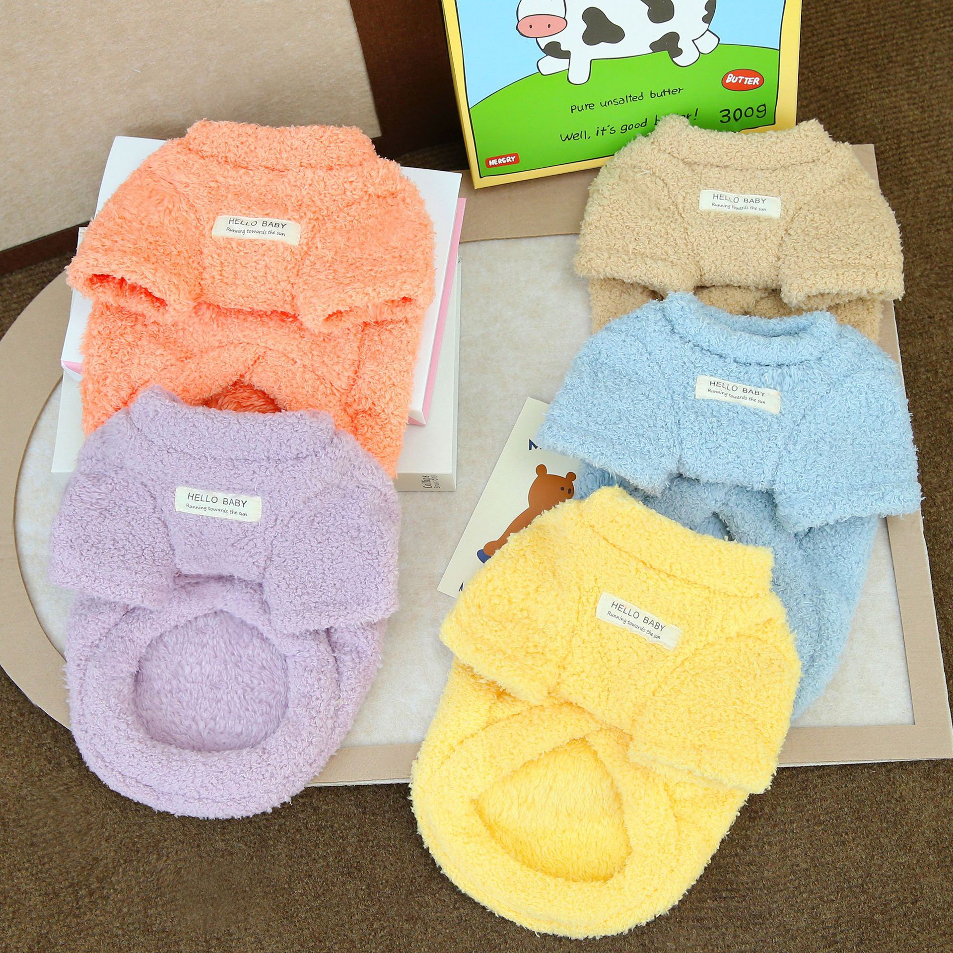 Best Quality Dog Winter Clothes Coral Fleece Dog Blank Hoodie Solid Color Soft Pet Pullover Clothing