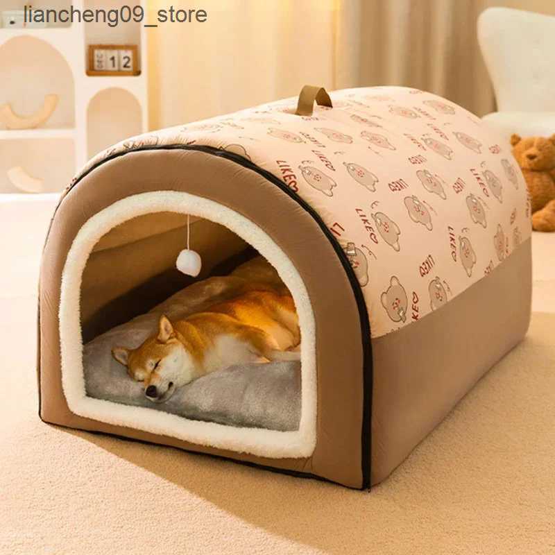 kennels pens Winter dog house warm dog house mat detachable and washable dog bed nest deep sleep tent for medium-sized and large dog house dog supplie