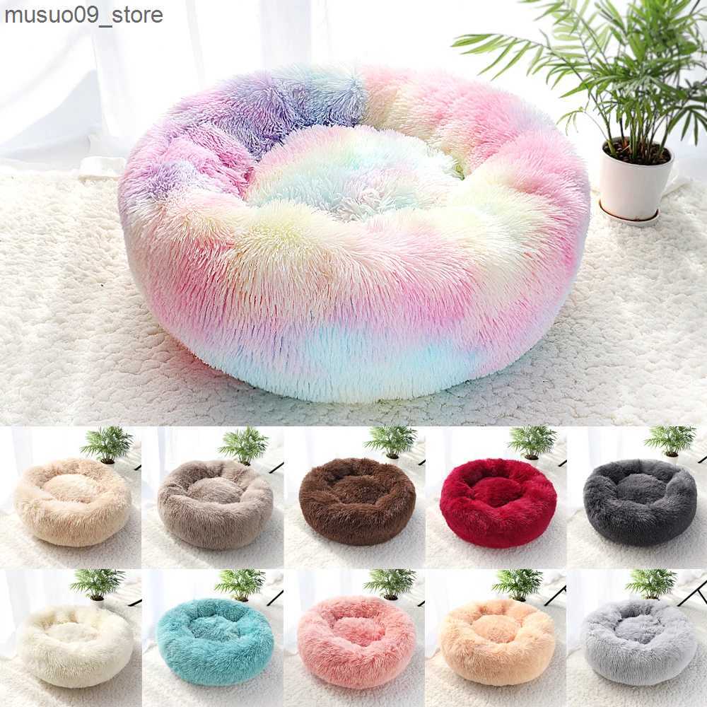 kennels pens Soft pet dog bed plush winter cat pad dog bed for small medium and large dog houses circular pad pet product accessories L240910