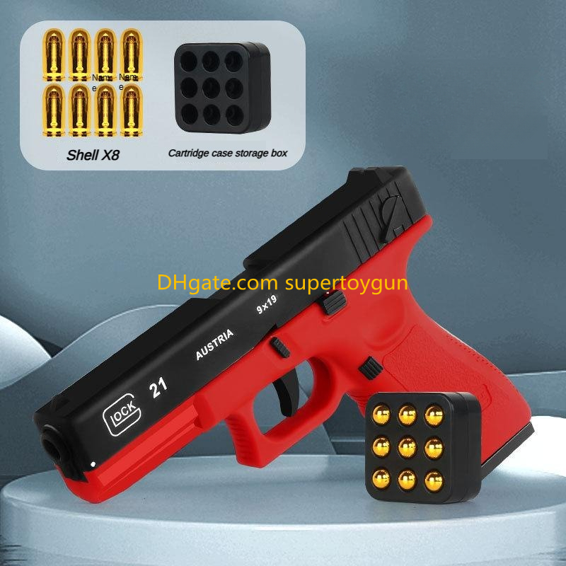 G17/G21 Pistol Soft Bullet Toy Gun Manual Shell Ejection Blaster Launcher Child Model Boys Birthday Gifts Outdoor CS Pubg Games Foam Dart