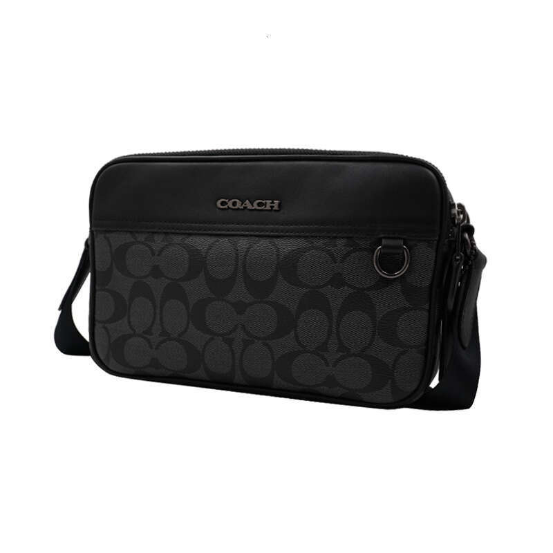 Aolai Small Men's PVC With Leather Shoulder Crossbody Bag C4149