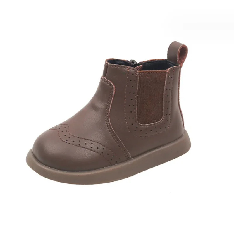 spring and summer womens shoes leather childrens ankle boots rubber soles baby shoes fashionable little girls boots 15-25 241106