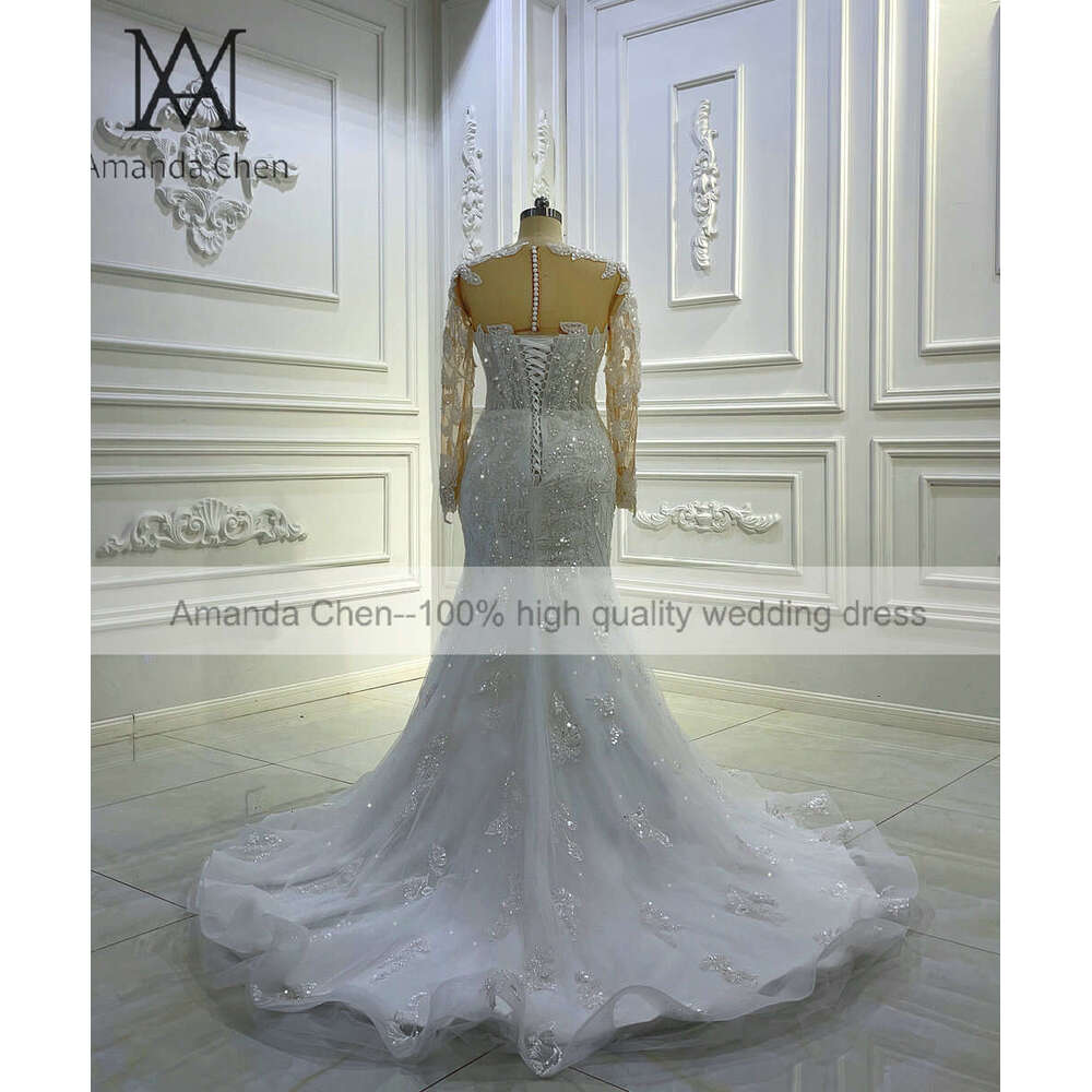 Full Sleeve Lace Mermaid Wedding Dress