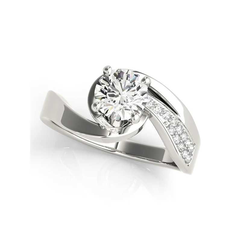 Wen Round 1 carat D color Mo silica diamond 925 sterling silver engagement wedding jewelry ring set X241106