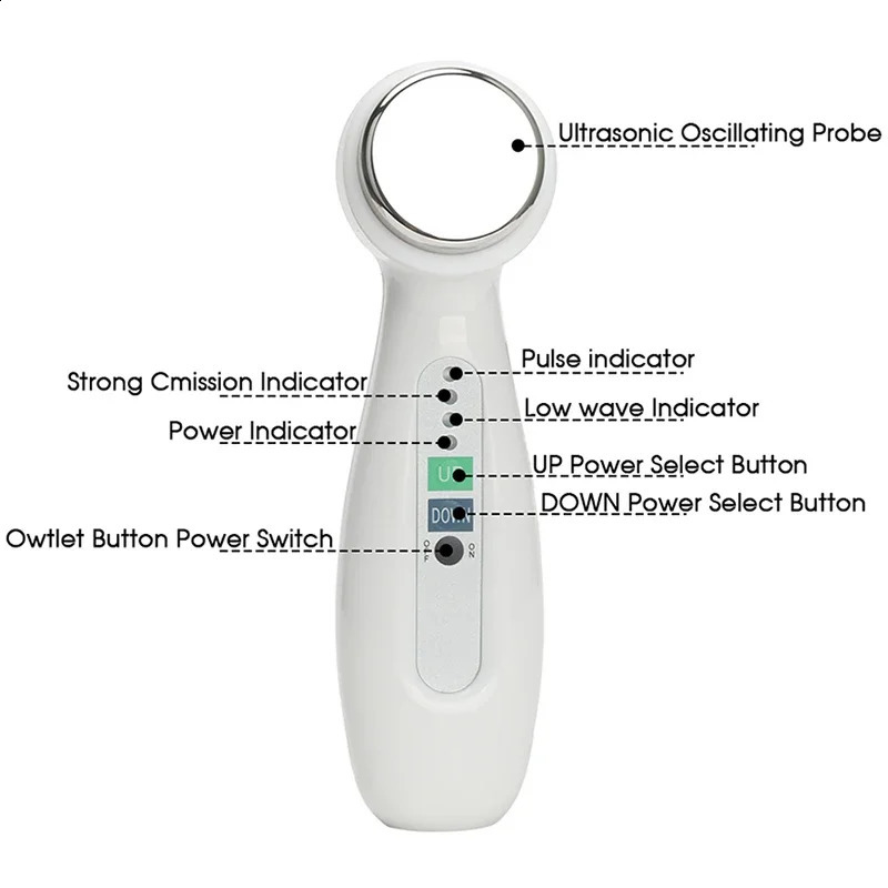 1MHz Ultrasonic Cleaning and Massage Machine Handheld Ultrasonic Pulse Skin Tightening Slimming Wrinkle Removal Tool 241105