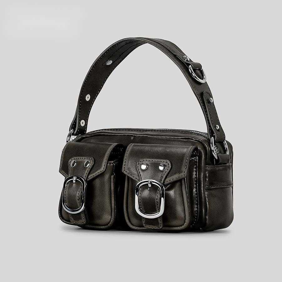 Small design, high-end multi pocket handheld small square bag, fashionable single shoulder crossbody camera bag women 241115