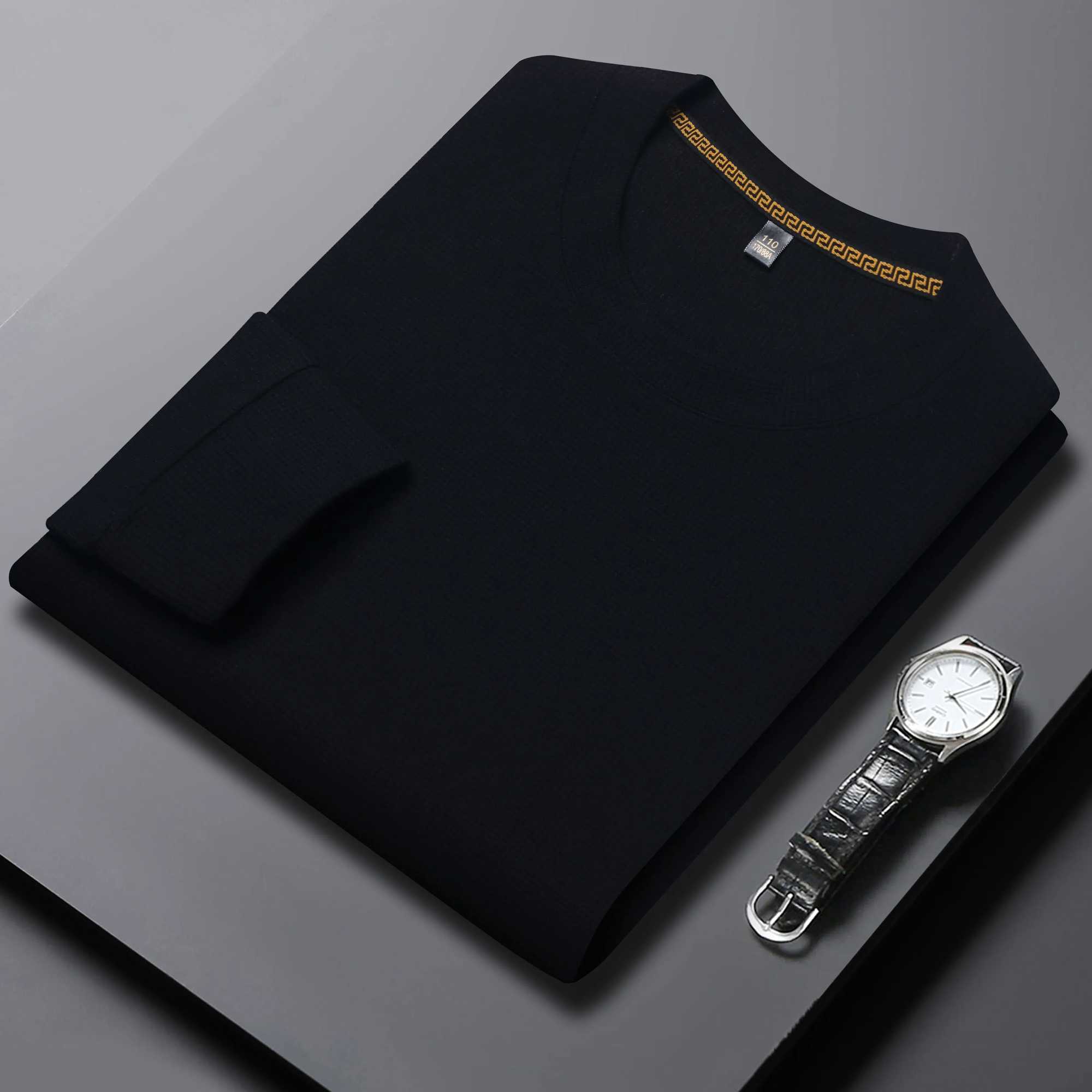 High quality mens long Sved T-shirt summer business casual breathable shirt collar Wfle fabric mens shirt W241106
