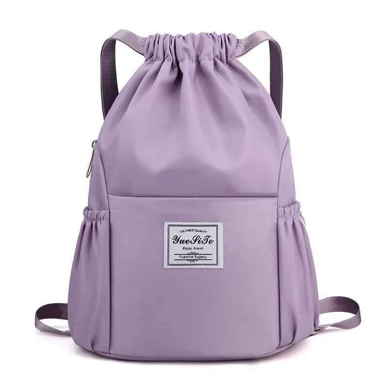 Waterproof Sport Gym Drawstring Bag Outdoor pack Lightweight Oxford Cloth Shoulders Bag Sackpack Yoga Bag For Women MenXJ241106
